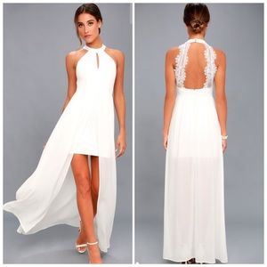 NWT My Beloved White Lace Maxi Dress